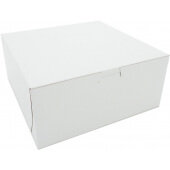 0961 Southern Champion Tray, 9" x 9" x 4" Solid Kraft Bakery Box, White (200/case)