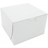 0909 Southern Champion Tray, 6" x 6" x 4" Solid Kraft Bakery Box, White (250/case)