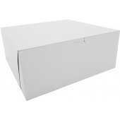 0987 Southern Champion Tray, 12" x 12" x 5" Solid Kraft Bakery Box, White (100/case)