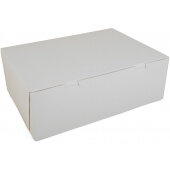 1005 Southern Champion Tray, 14 1/2" x 10 1/2" x 5" Solid Kraft 1/4 Size Sheet Cake Box, White (100/case)