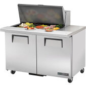 TSSU-48-15M-B-HC True, 48" 2 Door Mega Top Sandwich / Salad Prep Table, (15) 1/6 Size Pans