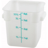 PESC-4 Winco, 4 Qt Polypropylene Food Storage Container, White