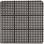 2523-C Cactus Mat, 36" x 36" VIP Prima General Purpose Rubber Floor Mat w/ Interlocking Edges, Black