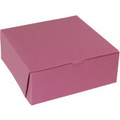 10104B-195 BOXit, 10" x 10" x 4" Solid Kraft Bakery Box, Pink (100/case)