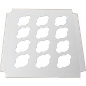 1010MCI-261 BOXit, 10" x 10" x 3/4" Kraft Mini 12-Cup Cupcake Insert, White (100/case)
