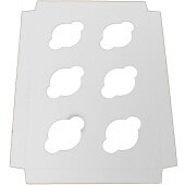 107MCI-261 BOXit, 10" x 7" x 3/4" Kraft Mini 6-Cup Cupcake Insert, White (100/case)