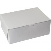 1074B-261 BOXit, 10" x 7" x 4" Solid Kraft Cupcake / Bakery Box, White (100/case)