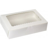 1072W-126 BOXit, 10" x 7" x 2 1/2" Windowed Paperboard Cupcake / Bakery Box, White (100/case)