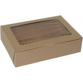 1072W-501 BOXit, 10" x 7" x 2 1/2" Windowed Kraft Cupcake / Bakery Box, Brown (100/case)