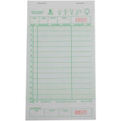 566 National Checking Company, 50 Check Medium Wide 1-Part Guest Check Pad, Green (50/case)