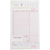 347SW National Checking Company, Medium Wide 3-Part Guest Check, Maroon (2,000/case)