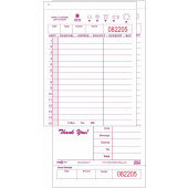 950SW National Checking Company, Large Carbonless 2-Part Guest Check, Maroon (2,000/case)