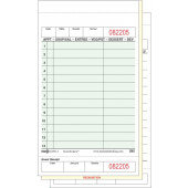 G4797-3SP National Checking Company, Medium Wide Carbonless 3-Part Guest Check, Green (2,000/case)