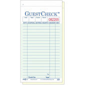 108-50 National Checking Company, 50 Check Medium Carbonless 2-Part Guest Check Pad, Green (50/case)