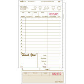 T4797SP National Checking Company, Medium Wide Carbonless 2-Part Guest Check, Tan (2,000/case)