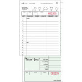 G4900 National Checking Company, Large 2-Part Guest Check, Green (2,500/case)