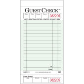 G3632 National Checking Company, 50 Check Medium 1-Part Guest Check Pad, Green (50/case)