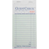 A6000G National Checking Company, 50 Check Medium 2-Part Guest Check Pad, Green (50/case)