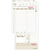 T4997BK National Checking Company, 50 Check Large Carbonless 2-Part Guest Check Pad, Tan (40/case)