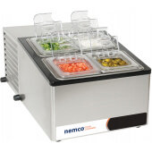 9010 Nemco, 18" Refrigerated Condiment Station, (4) 1/6 Size Pans