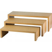 RBAM300 TableCraft, 3-Piece Rectangular Bamboo Cascade Display Riser Set