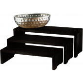 RBK300 TableCraft, 3-Piece Rectangular Black Wood Cascade Display Riser Set
