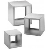 RS3 TableCraft, 3-Piece Barclay Stainless Steel Cube Display Riser Set, Brushed Finish