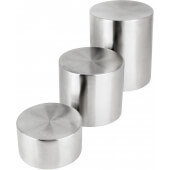 RR3 TableCraft, 3-Piece Round Stainless Steel Display Riser Set, Brushed Finish