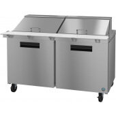 SR60B-24M Hoshizaki, 60" 2 Door Mega Top Sandwich / Salad Prep Table, (24) 1/6 size pans, Steelheart Series
