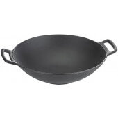 CW30116 TableCraft Professional Bakeware, 14" Cast Iron Induction Ready Wok