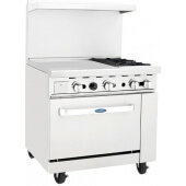 AGR-2B24GL-NG CookRite, 136,000 Btu Natural Gas Restaurant Range, 2 Burner, Standard Oven, 24" Manual Griddle