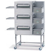 1180-3G Lincoln, 57 2/3" Gas Triple Stack Conveyor Oven w/ Stand, 18" Wide Belts