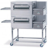 1180-2V Lincoln, 57 2/3" Electric Ventless Double Stack Conveyor Oven w/ Stand, 18" Wide Belt