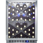 SCR611GLOSX Summit Appliance, 1 Swing Glass Door Undercounter Wine Cellar Cabinet, Single Temperature, 2 Diamond Shelves