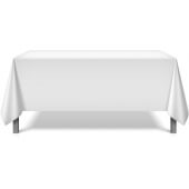P-TL-85X85-WHT Monarch Brands, 85" x 85" Mariposa Polyester Tablecloth, White (12/pk)