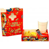 47001 Benchmark USA, 10" x 6 1/2" Combo Paper Food / Drink Tray, Red (250/pk)