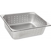 56743 Benchmark USA, 1/2 Size Perforated Stainless Steel Steam Table Pan, 4" Deep