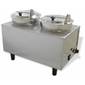 51072P Benchmark USA, Double 7 Qt Condiment / Topping Warmer