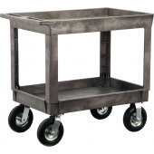 2523P Lakeside, 40" x 25 1/2" Charcoal Plastic Deep Well Utility / Bus Cart w/ 2 Shelves
