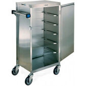 854 Lakeside, 6 Tray Stainless Steel Meal Delivery Cart, Silver