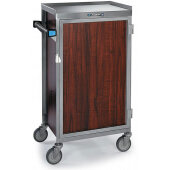 654 Lakeside, 6 Tray Stainless Steel Meal Delivery Cart, Walnut Vinyl Exterior