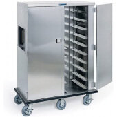 6920 Lakeside, 20 Tray Premiere Series™ Stainless Steel Meal Delivery Cart w/ Floor Drain, Silver