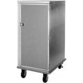 831 Lakeside, 18 Tray Premiere Series™ Stainless Steel Meal Delivery Cart w/ Floor Drain, Silver