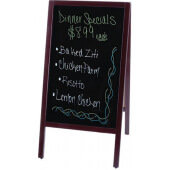 MBAF-3 Winco, Wood Dual Sided A-Frame Sidewalk Marker Board, Mahogany Finish