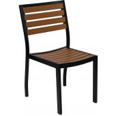 LVLO-961254 LiVello, Indoor / Outdoor Aluminum Faux Teak Side Chair, Brown