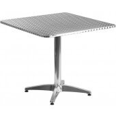LVLO-07232 LiVello, 31 1/2" Square Indoor / Outdoor Stainless Steel Patio Table, Silver
