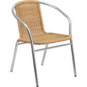 LVLO-611561 LiVello, Indoor / Outdoor Stackable Rattan Patio Chair, Beige