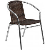 LVLO-46232 LiVello, Indoor / Outdoor Stackable Rattan Patio Chair, Brown