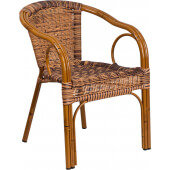 LVLO-262802 LiVello, Cadiz Indoor / Outdoor Stackable Rattan Patio Chair, Burning Brown