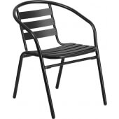 LVLO-621561 LiVello, Indoor / Outdoor Stackable Aluminum Slat Back Patio Chair, Black